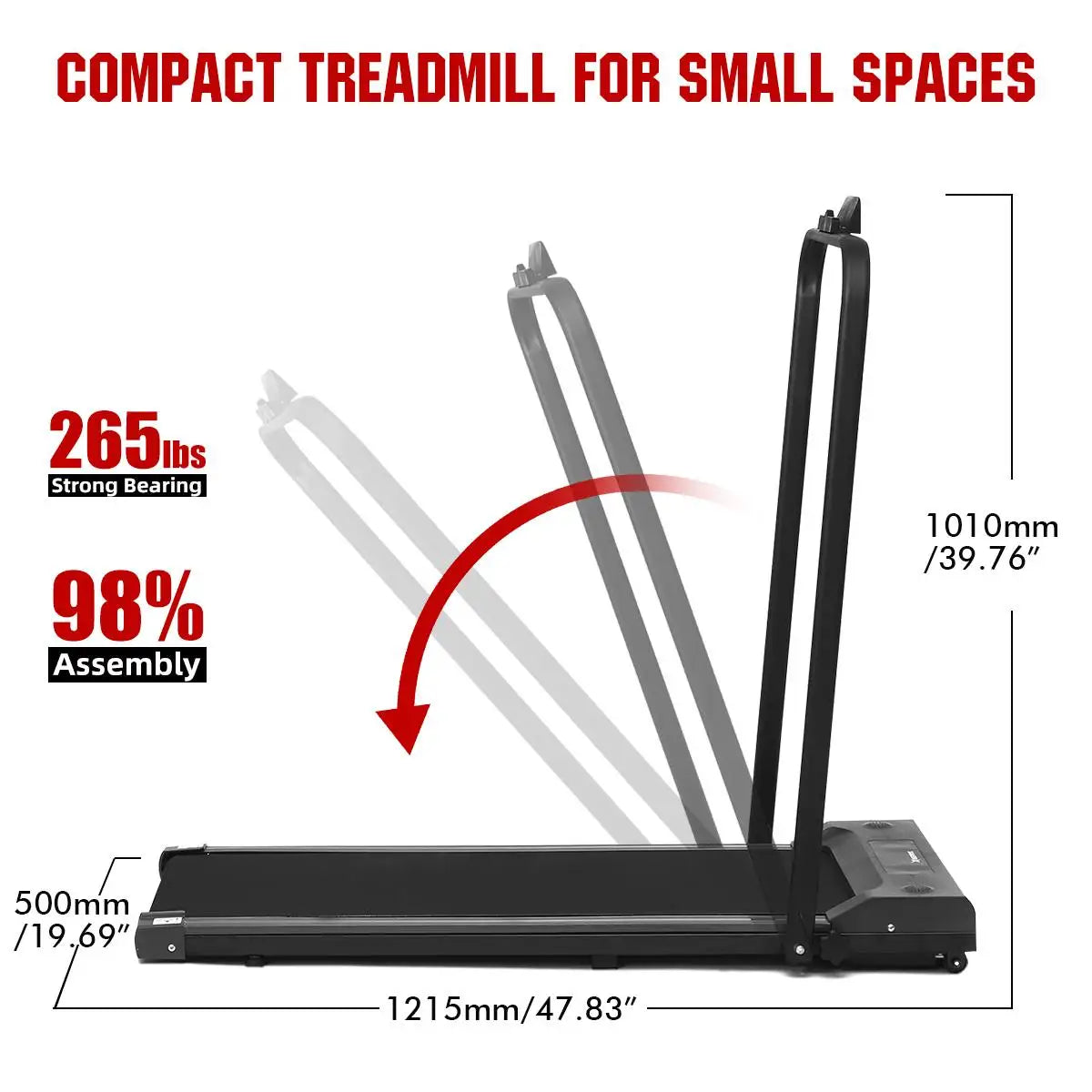 Treadmill 2 In 1 Walking Machine Portable Space Fitness Motorized Folding Treadmill Electric