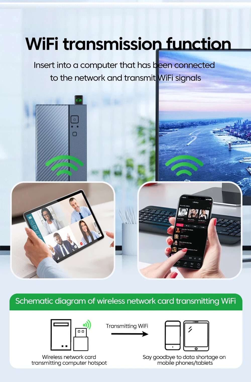 900Mbps USB WiFi Bluetooth 5.4 Adapter 2in1 Dongle Dual Band 2.4G 5GHz USB WiFi 6 Network Wireless Wlan Receiver DRIVER FREE