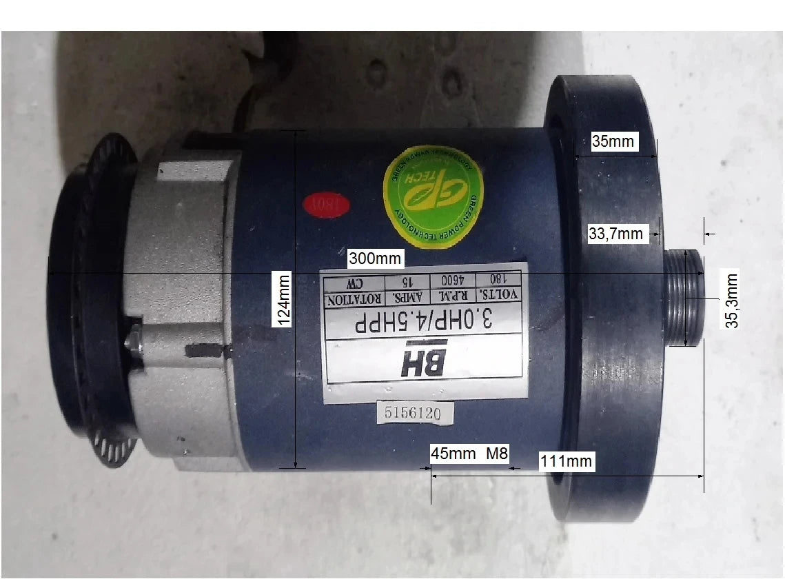 Treadmill Motor 15A 180V 3HP 4800 Rpm Electrical