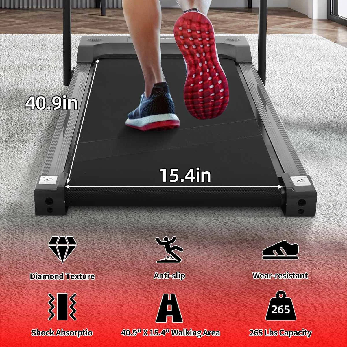 Treadmill 2 In 1 Walking Machine Portable Space Fitness Motorized Folding Treadmill Electric