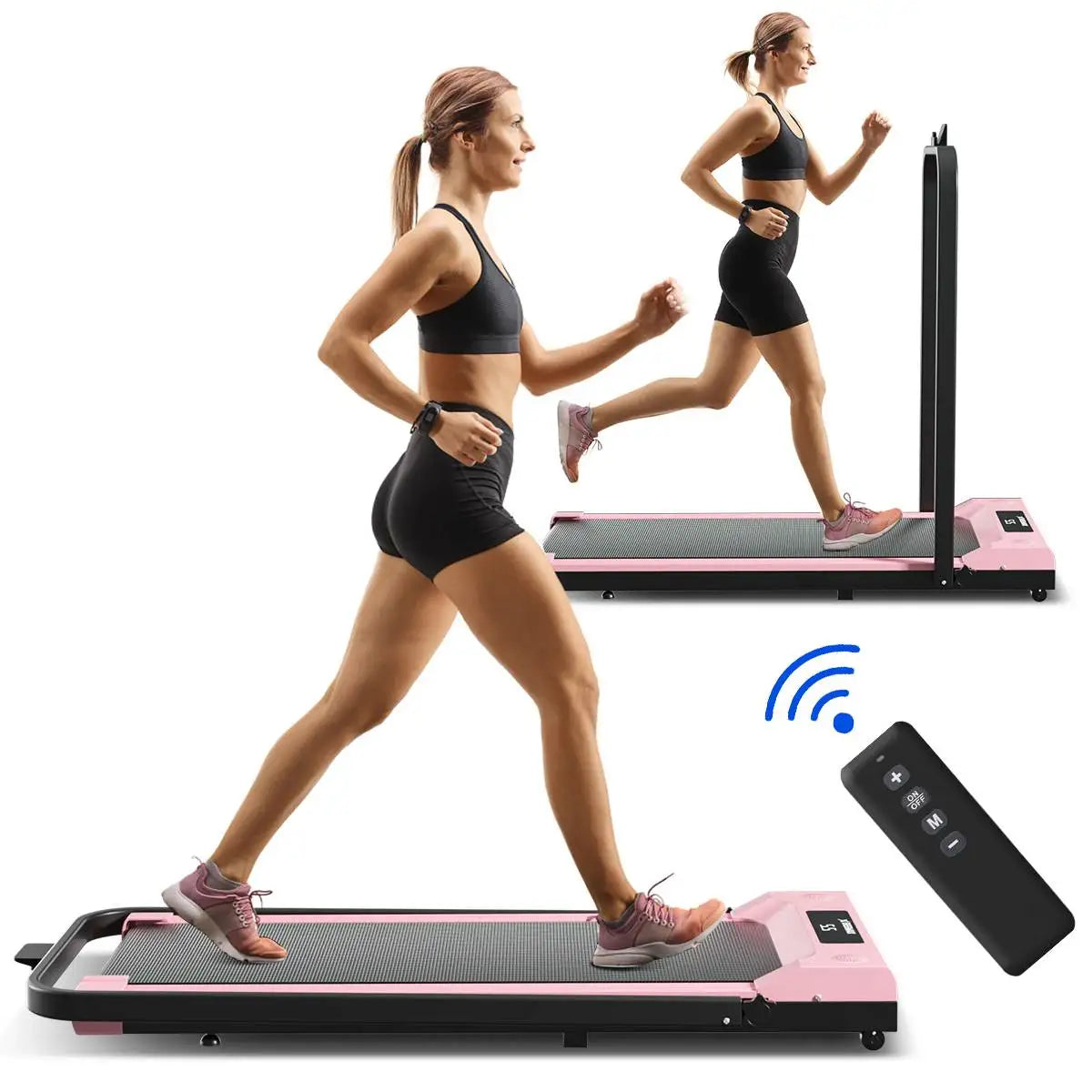 Treadmill 2 In 1 Walking Machine Portable Space Fitness Motorized Folding Treadmill Electric